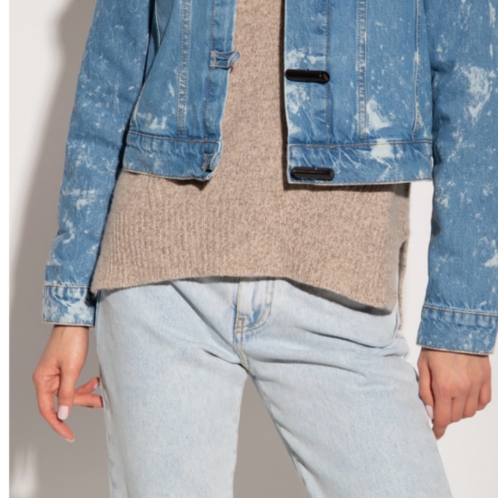 GANNI Denim Jacket with Ruffle Collar - Picture 2 of 8